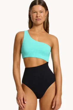 Versa Rib One Shoulder One Piece|Jets Hot