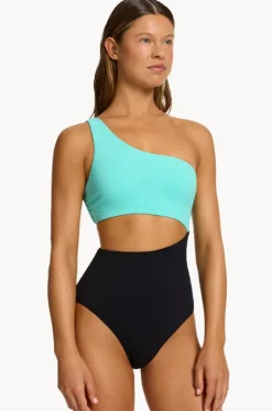 Versa Rib One Shoulder One Piece|Jets Hot