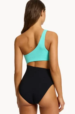 Versa Rib One Shoulder One Piece|Jets Hot
