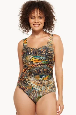 Zambia Gathered Square Neck One Piece|Togs Swimwear Sale