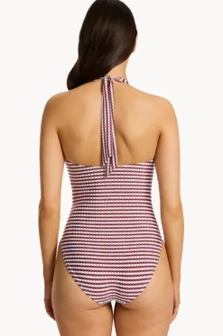 Zarla Geo Tie Halter One Piece|Jets Best