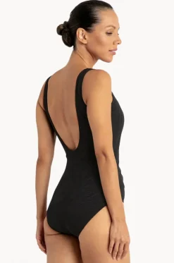 Zebra Bar Gathered Cross Over One Piece|Jantzen Online